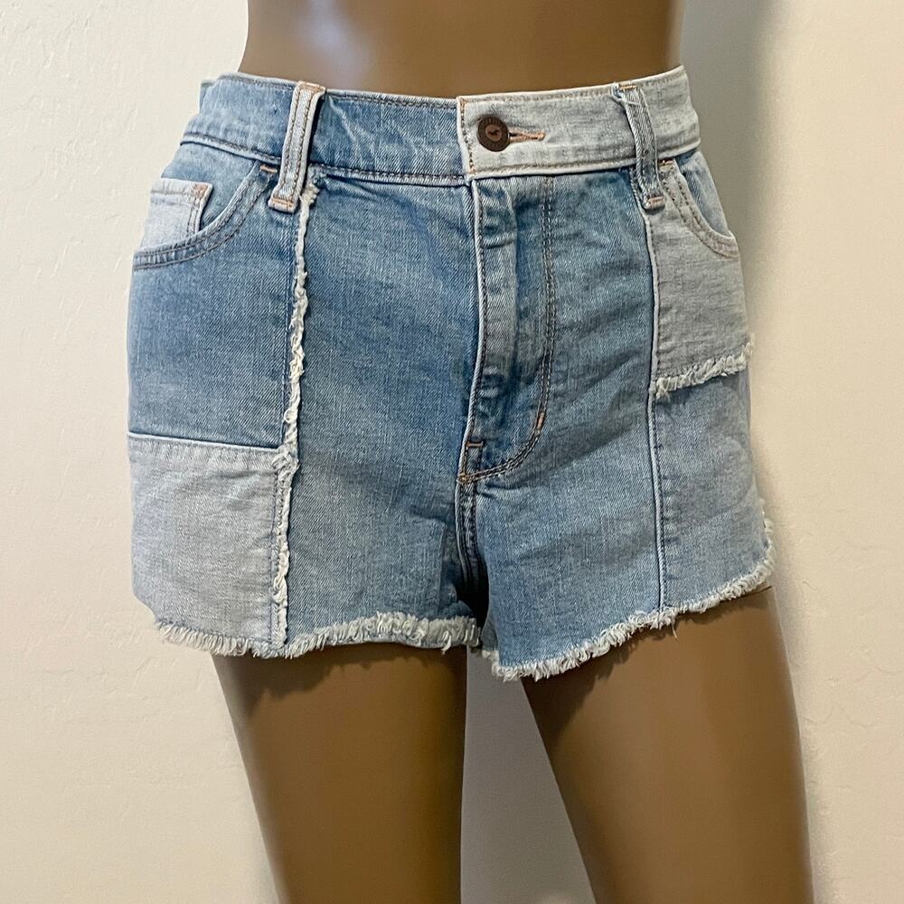 Hollister distressed patchwork vintage high rise jean short cut offs 29 SH2 8017 - Picture 11 of 14